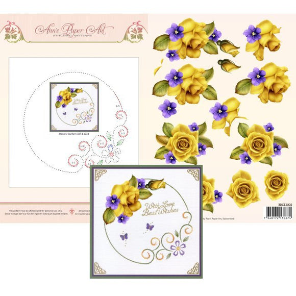 Ann's 3D Pattern Sheet 2 - Yellow Roses