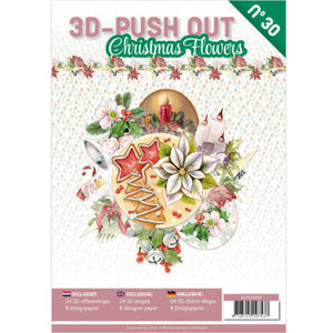Christmas Flowers Decoupage & Backing Paper Book