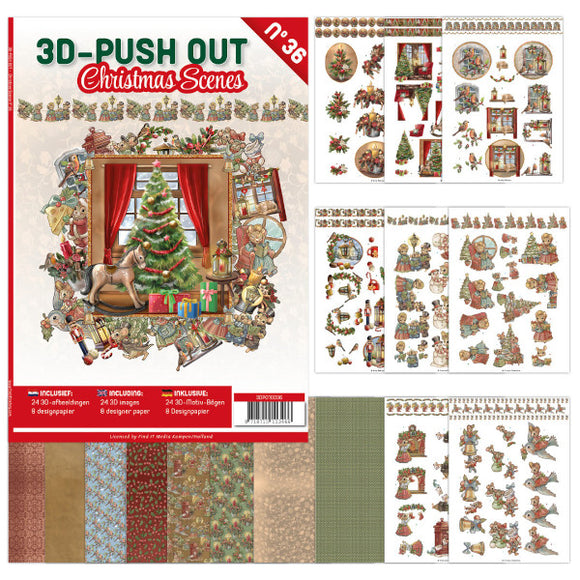 Christmas Scenes Decoupage & Backing Paper Book (no. 36)