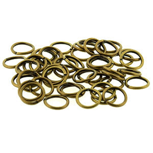 8mm Medium Duty Jump Rings Antique Gold Plate pack of 50