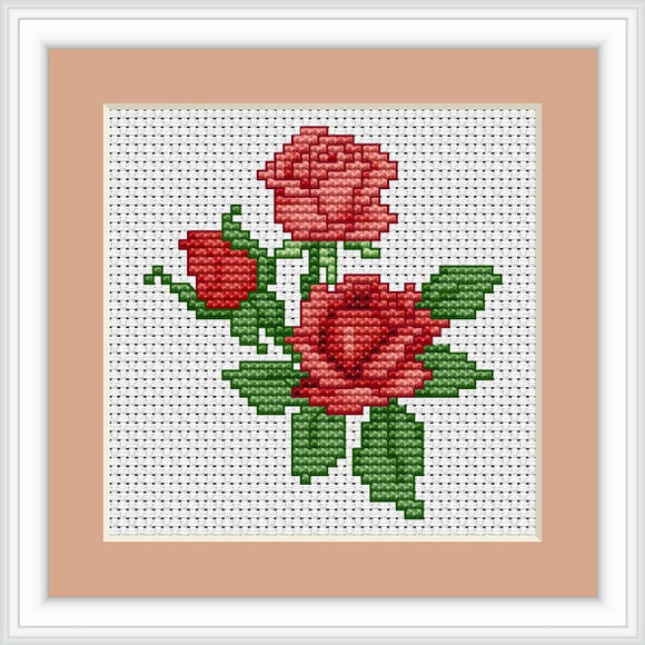 Roses Mini Counted Cross Stitch Kit