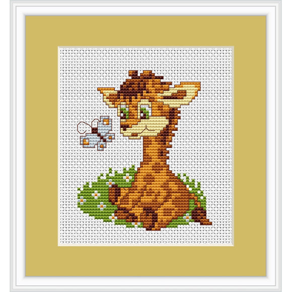 Baby Giraffe Mini Counted Cross Stitch Kit