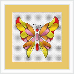 Stained Glass Butterfly Mini Counted Cross Stitch Kit