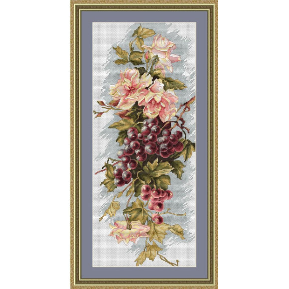 Grapes Counted Cross Stitch Kit on Aida