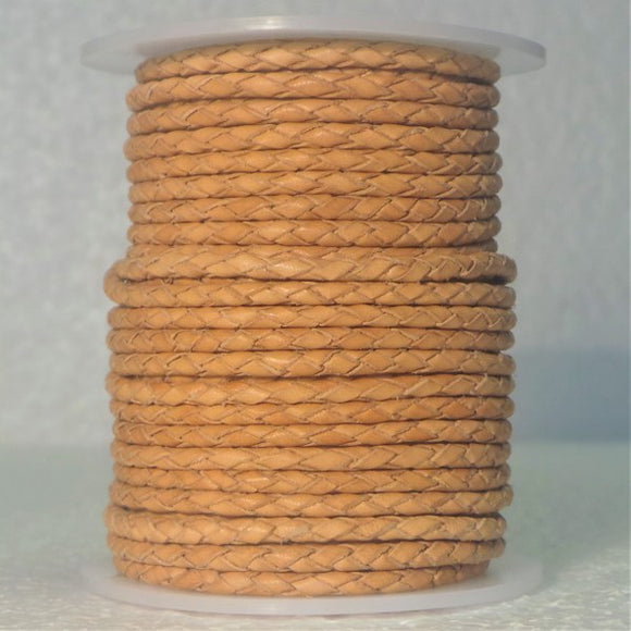 Braided Leather Cord 4mm