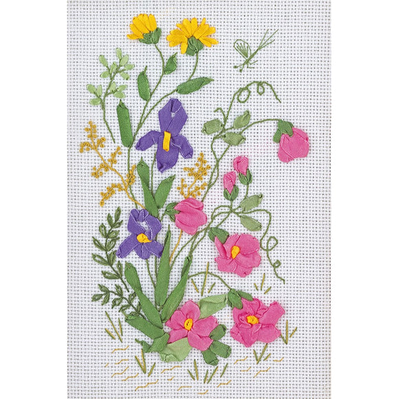 Spring Meadow Ribbon Embroidery Kit from Panna