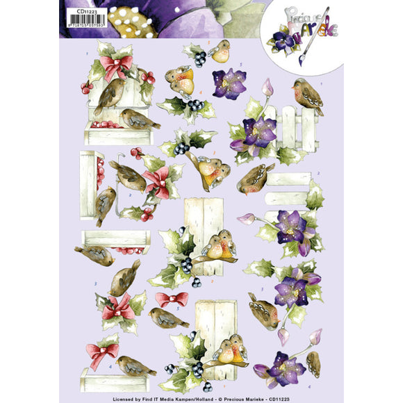 Precious Marieke - Winter Birds Decoupage Sheet