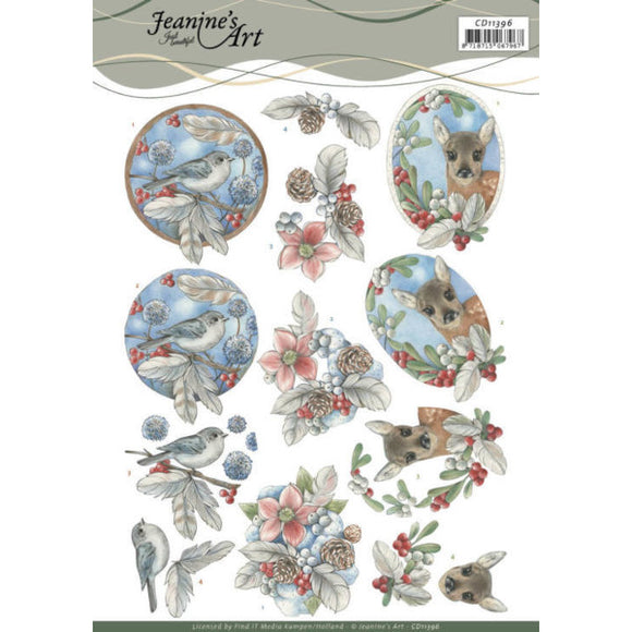 Jeanine's Art - Berries & Feathers Decoupage Sheet