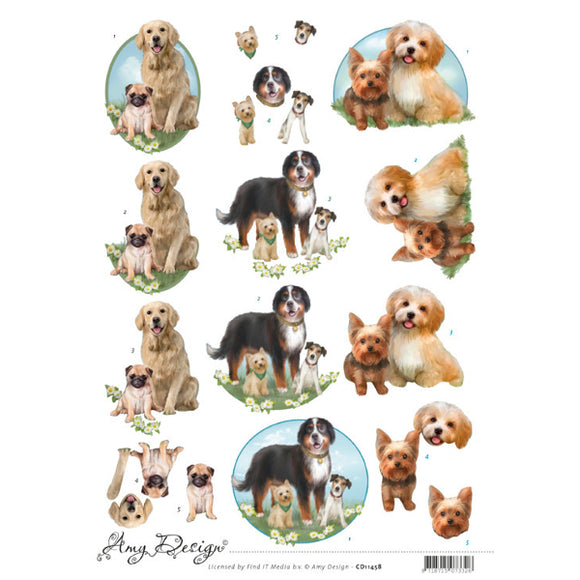 Amy Design - Dogs Decoupage Sheet