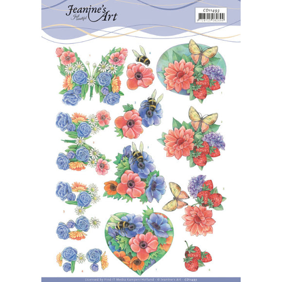 Jeanine's Art - Summer Flowers Decoupage Sheet