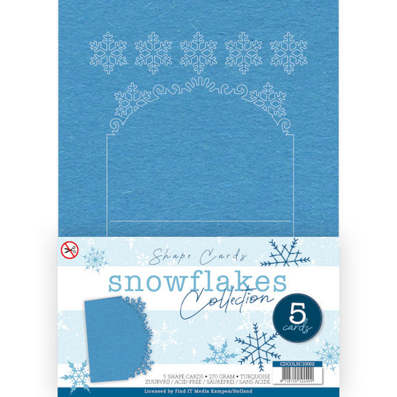 Card Deco Snowflake Shaped Cards - Turquoise