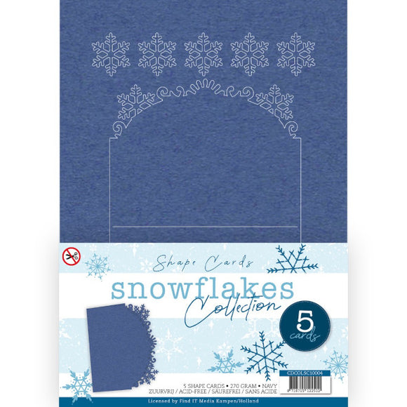 Card Deco Snowflake Shaped Cards - Navy