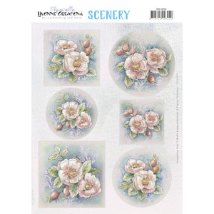Push Out Scenery - Yvonne Creations - Aquarella - Pink Flowers