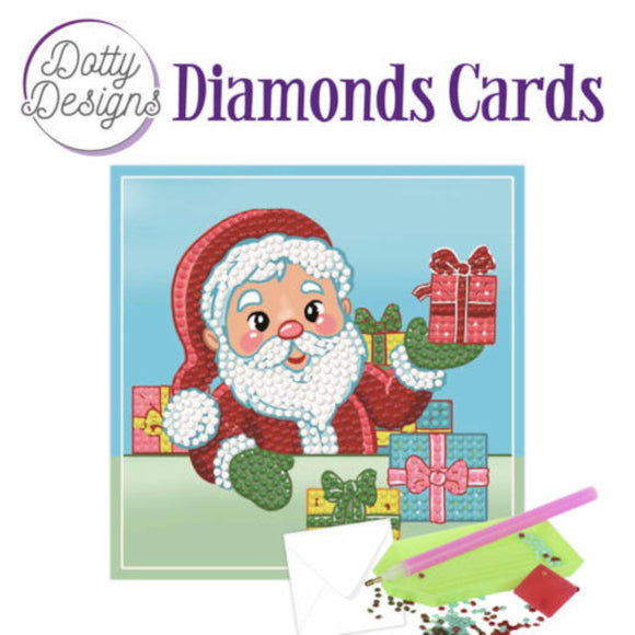 Dotty Design Diamond Cards - Santa & Presents (Square)