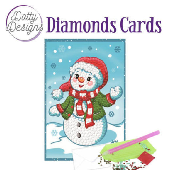 Dotty Design Diamond Cards - Happy Snowman (A6)