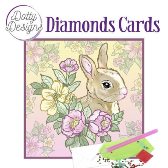 Dotty Design Diamond Cards - Rabbit (Square)