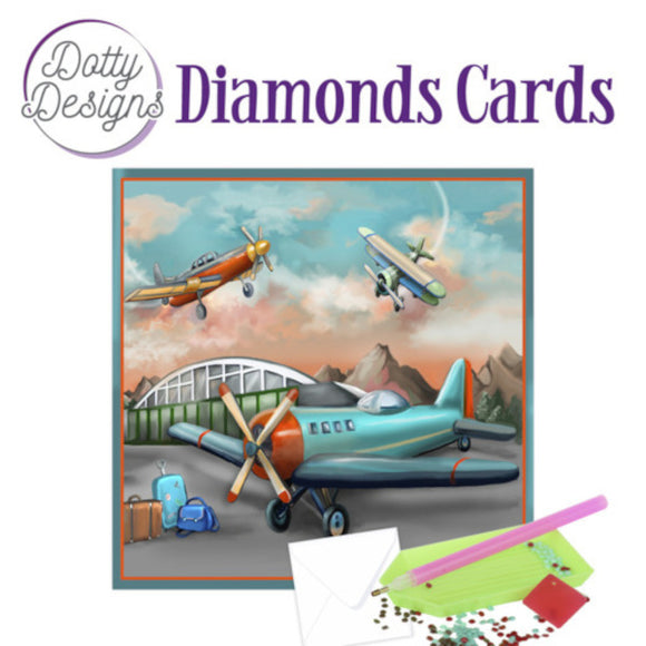 Dotty Design Diamond Cards - Planes (Square)