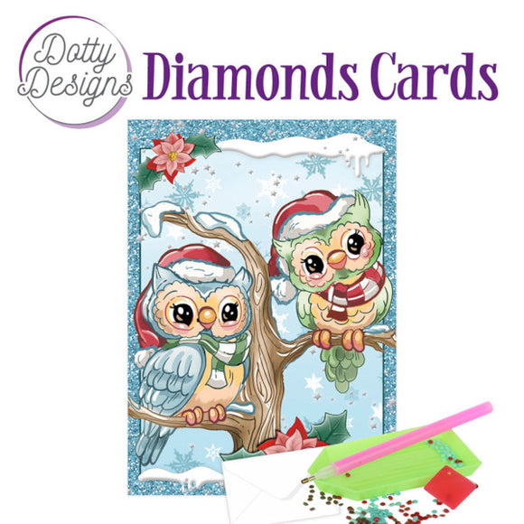 Dotty Design Diamond Cards - Christmas Owls (A6)