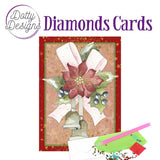 Dotty Design Diamond Cards - Christmas Bells with White Flowers (Square)