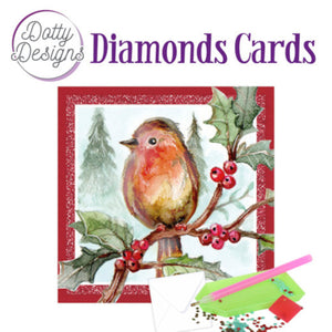 Dotty Design Diamond Cards - Robin (Square)