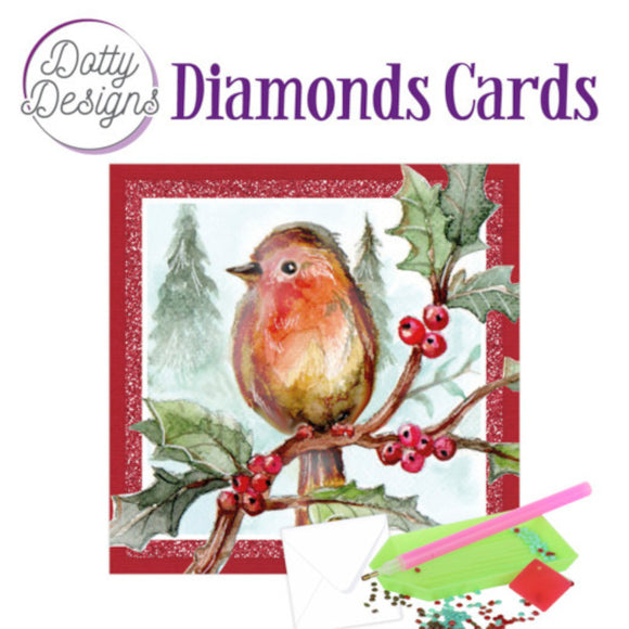 Dotty Design Diamond Cards - Robin (Square)