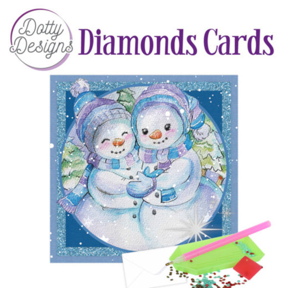 Dotty Design Diamond Cards - Snowmen (Square)