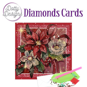 Dotty Design Diamond Cards - Poinsettia Square