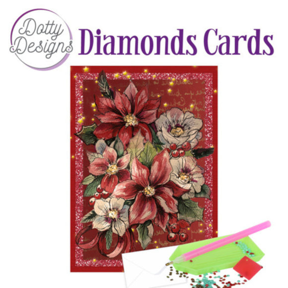 Dotty Design Diamond Cards - Poinsettia Rectangle (A6)
