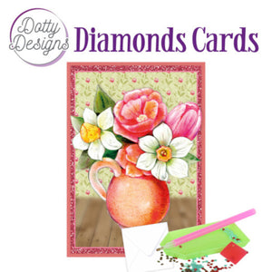 Dotty Design Diamond Cards - Vase of Flowers (A6)
