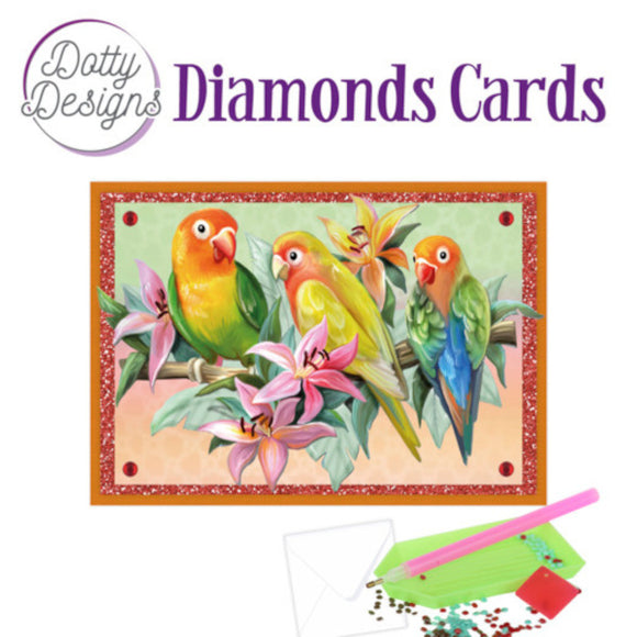 Dotty Design Diamond Cards - Tropical Birds (A6)