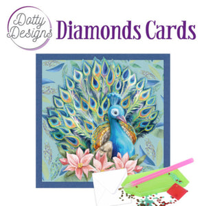 Dotty Design Diamond Cards - Peacock (Square)