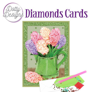 Dotty Design Diamond Cards - Hyacinths in Watering Can (A6)