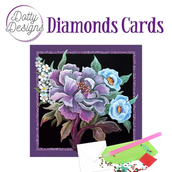Dotty Design Diamond Cards - Purple Peonie (Square)
