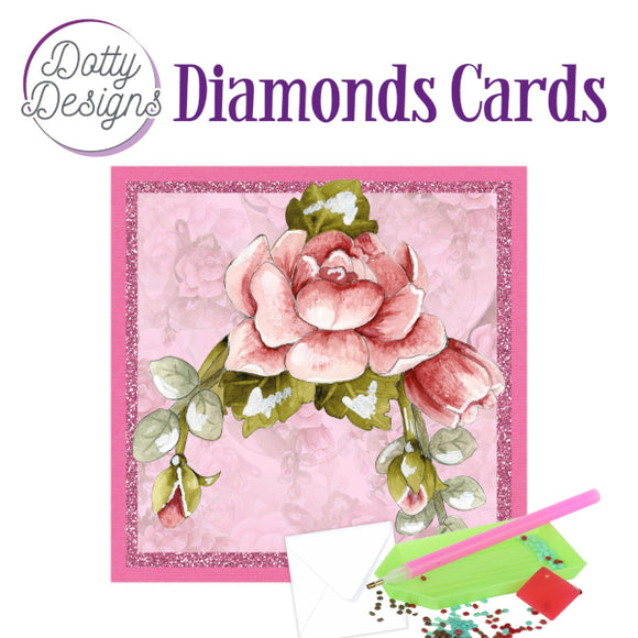 Dotty Design Diamond Cards - Red Roses (Square)