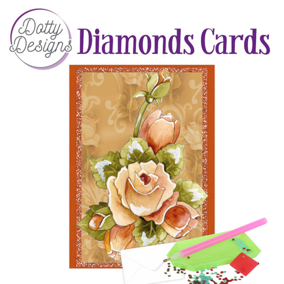 Dotty Design Diamond Cards - Orange Roses (A6)