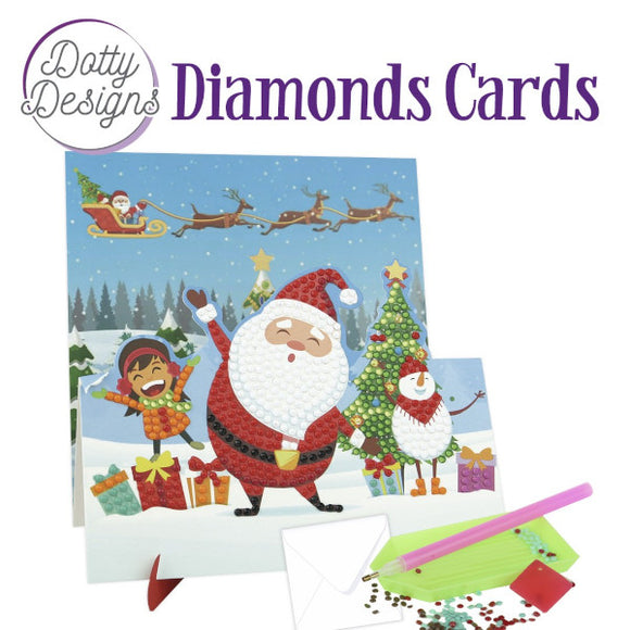 Dotty Design Diamond Easel Card 131 - Santa