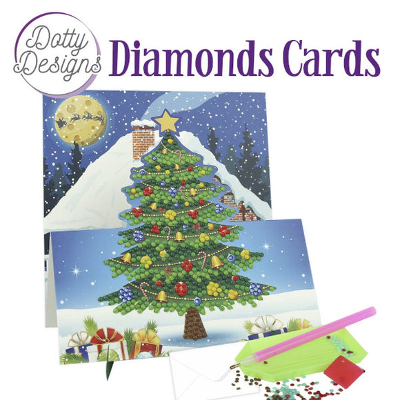 Dotty Design Diamond Easel Card 138 - Decorated Christmas Tree
