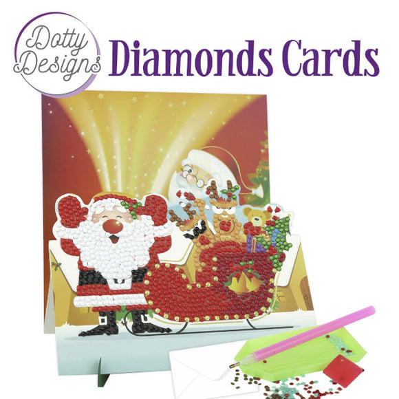 Dotty Design Diamond Easel Card 147 - Santa with Sleigh