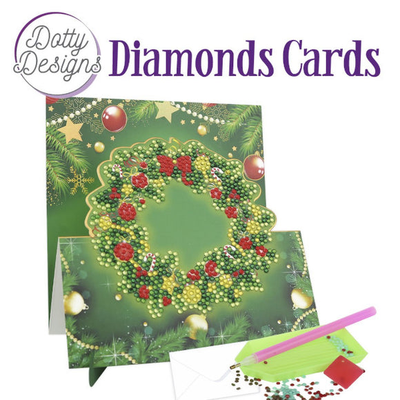 Dotty Design Diamond Easel Card 148 - Christmas Wreath