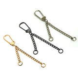 Charm Double Chain Key Chain 20mm Gold, Silver, Black or Nickel Plate
