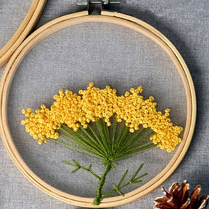 Organza Fabric Embroidery Kit - Yellow Flowers