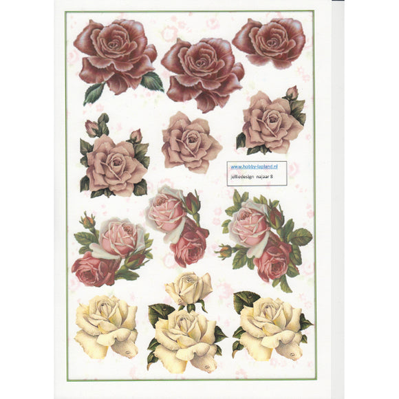 Roses Decoupage Topper Sheet