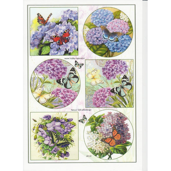 Hydrangea & Butterfly Topper Sheet