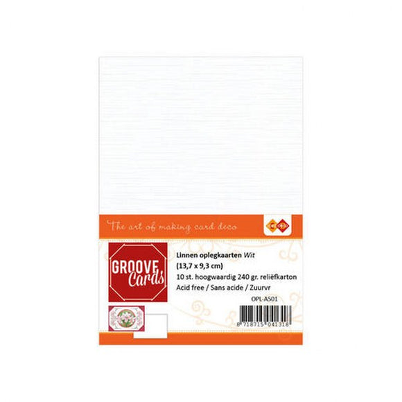 Linen Effect White Topper A6 Pack of 10