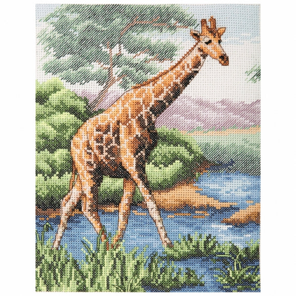 Giraffe Counted Cross Stitch Kit on Aida