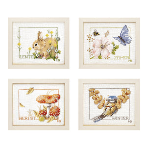 Four Seasons Counted Cross Stitch Kit on Evenweave