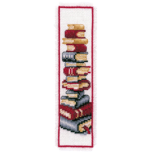 Counted Cross Stitch Bookmark Kit, Book Stack