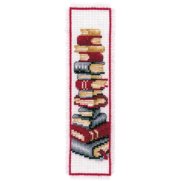 Counted Cross Stitch Bookmark Kit, Book Stack
