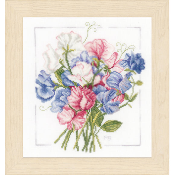 Colourful Bouquet Counted Cross Stitch Kit on Evenweave