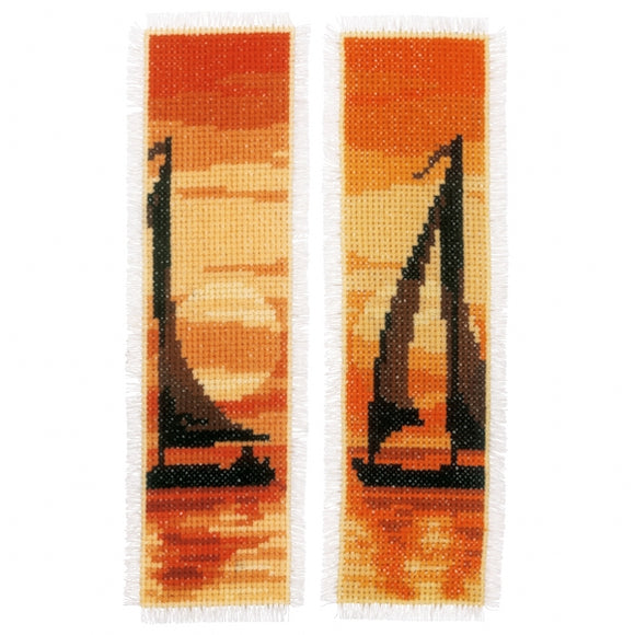 Counted Cross Stitch Bookmark Kit, Sailing, set of 2